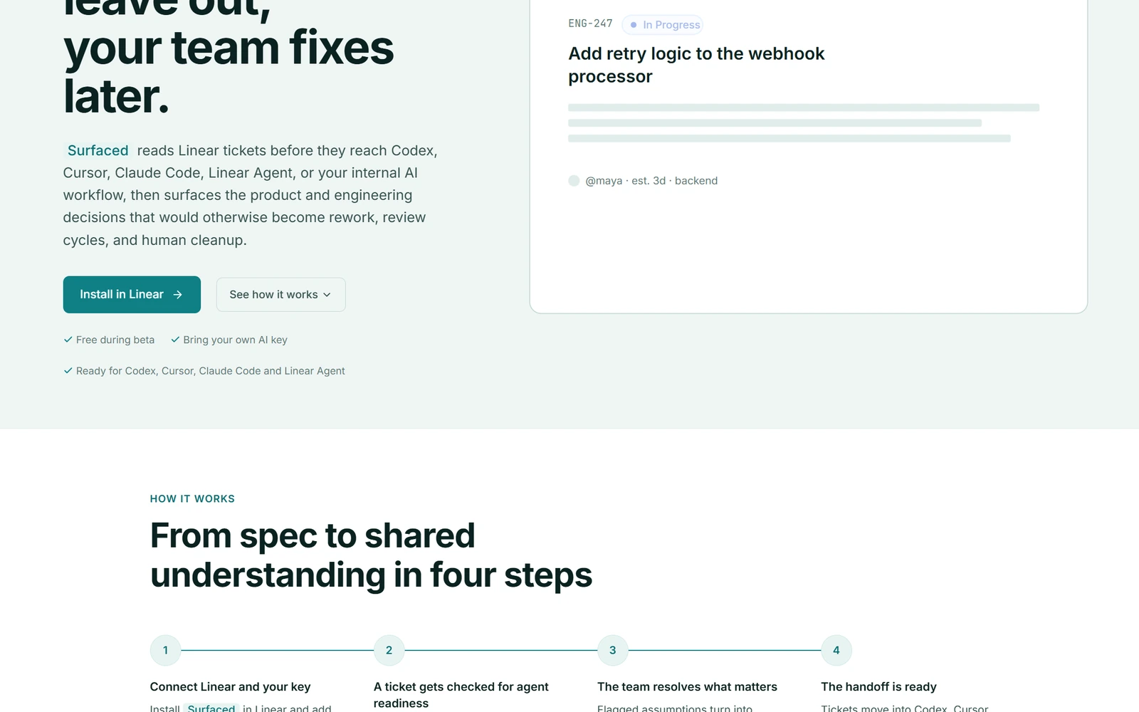 Surfaced public preview explaining its four-step ticket analysis workflow
